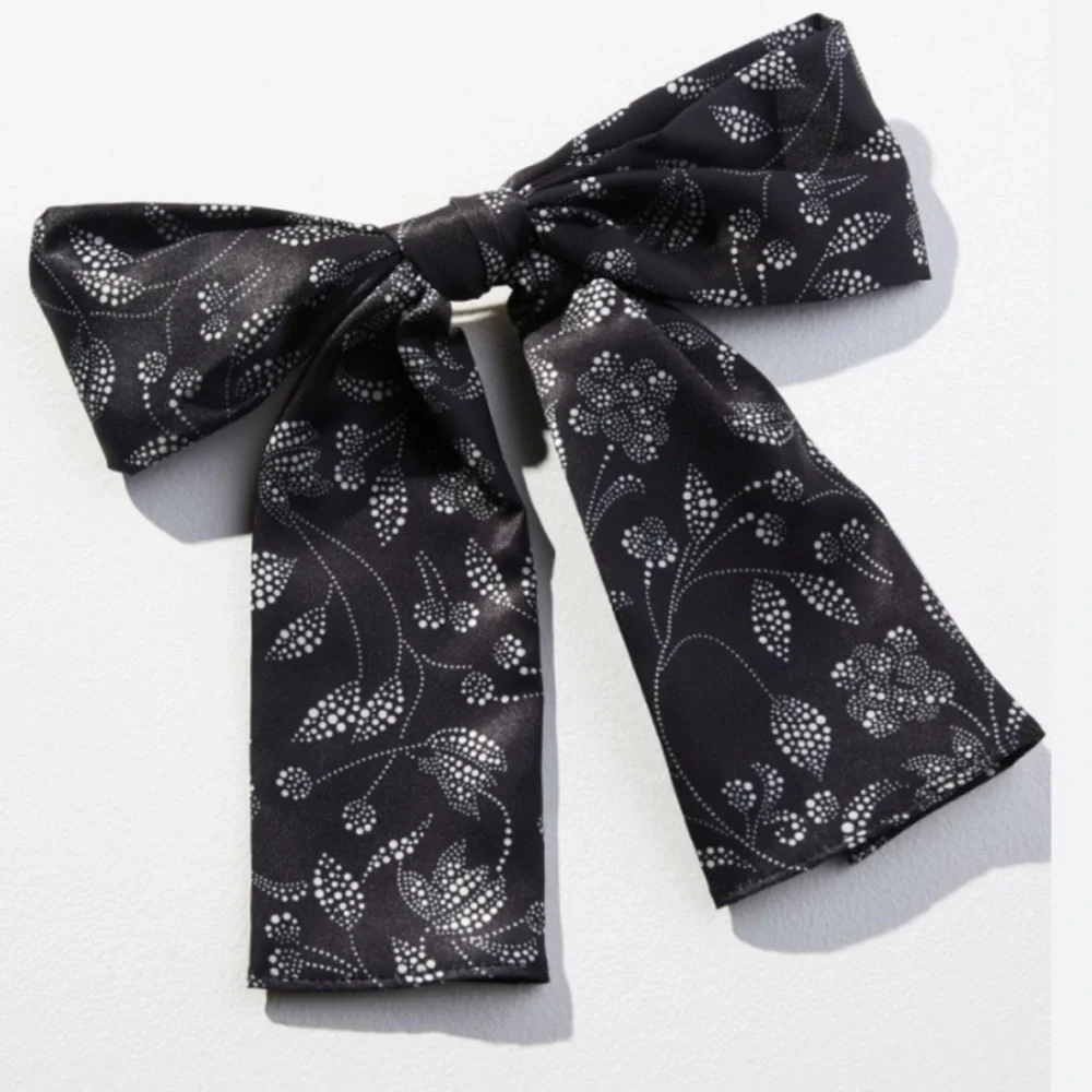 ANTHROPOLOGIE Oversized Black Hair Bow Barrette NEW